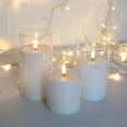 thumbnail image 2 of Velas sin llama COVEGE de cristal blanco puro con mando a distancia, juego de 3, 2 of 7
