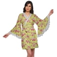 thumbnail image 1 of Moomaya Printed Bathrobe For Girls Bell Sleeves Robe For Women Crossover Robes, 1 of 6