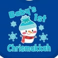 thumbnail image 4 of Inktastic Baby's 1st Chrismukkah with Cute Snowman and Snowflakes Boys or Girls Baby Bib, 4 of 4