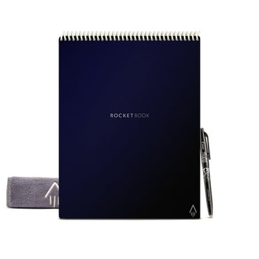 Rocketbook Flip Smart Reusable Letter Size Notepad, 8-1/2" x 11", 1 Subject, Dot-Grid and Line Ruled, 16 Sheets, Blue