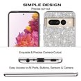 thumbnail image 3 of Compatible with Google Pixel 7 Pro Case Glitter Bling Google Pixel 7 Pro Phone Case for Girls Cute Bumper Shockproof Protective Cases (Silver), 3 of 14