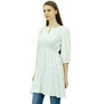 thumbnail image 3 of Phagun Women Tunic Top Short Kurti Elastic Waist Indian Ethnic Blouse, 3 of 8