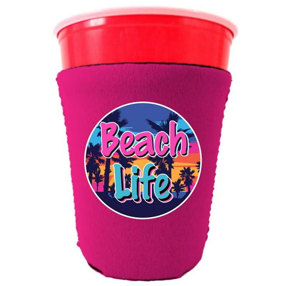 Beach Life Party Cup Coolie (Magenta)