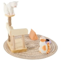 OFFIGAM Miniature Cat Figurines Set, Assorted Colors Plastic Playset for Scene Photography and Decoration