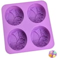 thumbnail image 1 of Molde para hacer jabón de silicona, molde de silicona de 4 cavidades, molde para pastel suave, molde para magdalenas, molde de silicona con forma de flor para pasteles, jabón, dulces, chocolate, muffins, gelatina, pan, pudín, muffins. oso de fresa Electrónica, 1 of 5