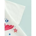 thumbnail image 6 of Toddler Baby Girl Outfit Mermaid Letter Short Sleeve T-Shirt Tops Star Stripe Bell Bottom Summer Clothes, 6 of 9
