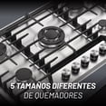 thumbnail image 4 of Nuur - Parrilla de Gas Empotrable 5 Quemadores, Quemador Triple de Alta Potencia, Acero Inoxidable, Parrilla de Hierro Fundido, Perillas de Aluminio, Seguridad Anti-Fugas FFD, Gas LP y Natural, 4 of 9