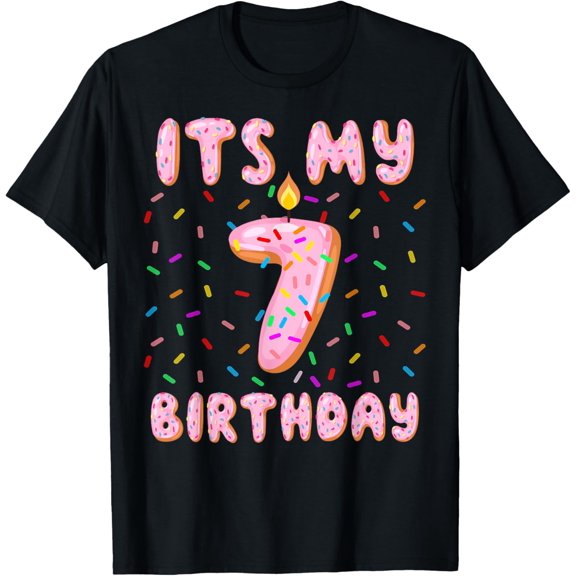 7 Birthday Sweet Donut - Its My 7th Birthday 7 Yrs Old Kids T-Shirt