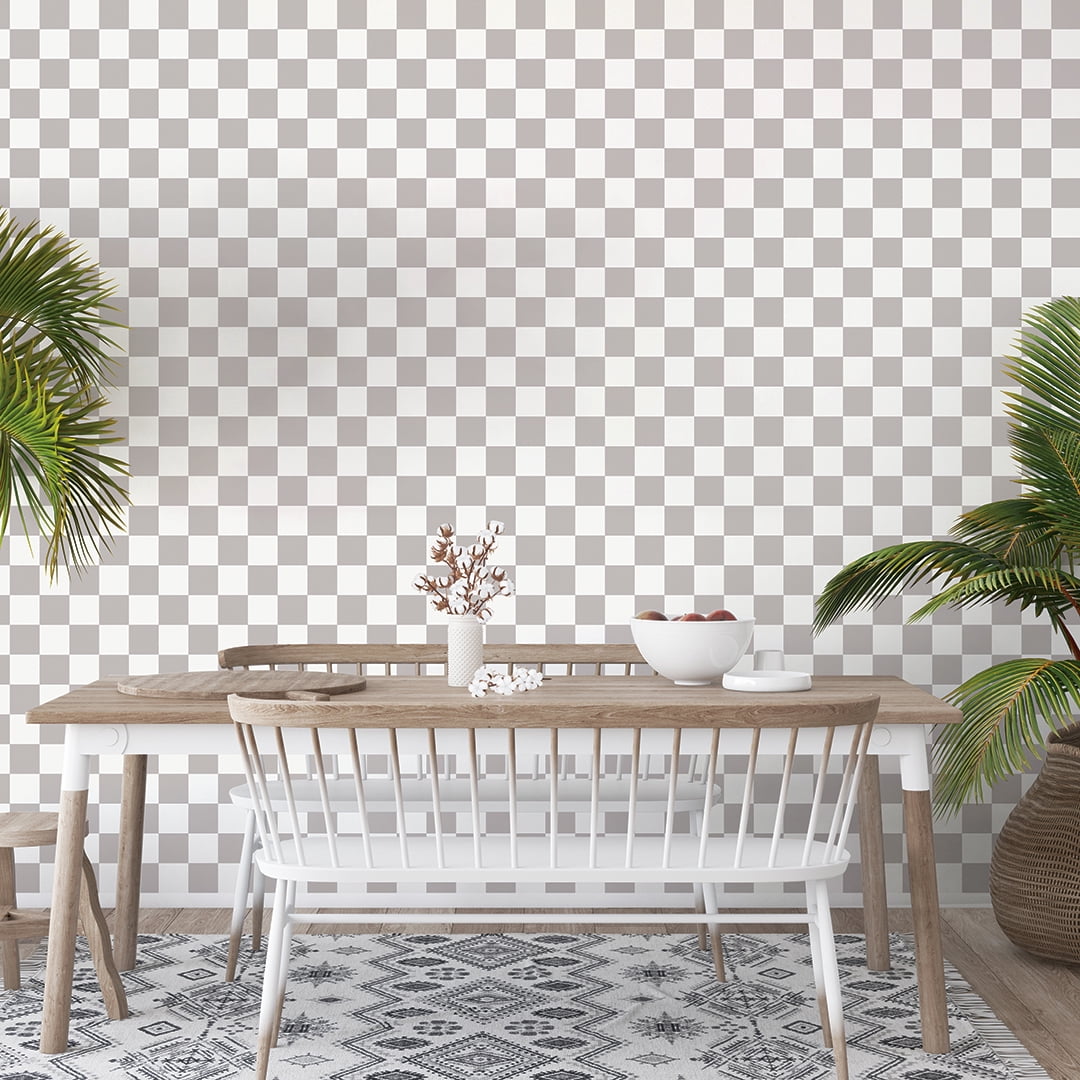 Tempaper Checkmate Grey Peel and Stick Wallpaper, 20.5" x 16.5'