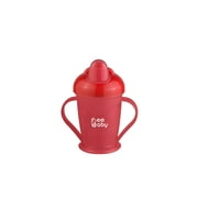 BeeBaby twin handle hard spout sipper single colour 180 ML / 6Oz.-Red