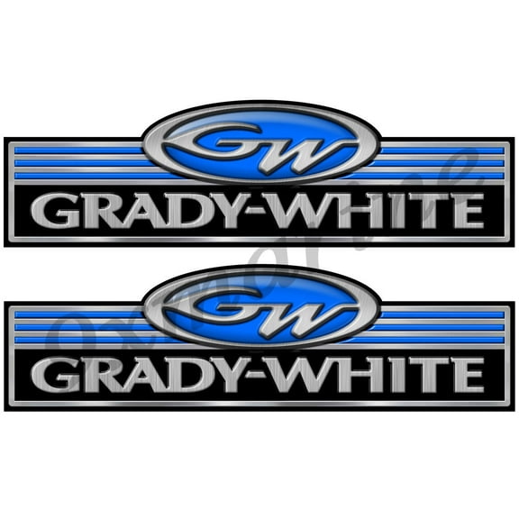 Grady White Classic Stickers - 10 inch long set. Remastered