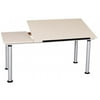 DRAFTING TABLE ADJUSTABLE HEIGHT SINGLE STATION WITH 2 PIECE TOP