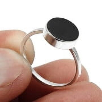 Black Onyx Gemstone Statement Women Gift Bezel Ring Size 6.5 925 Silver