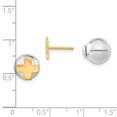thumbnail image 3 of Finest Gold Sterling Silver & Gold-Tone Polished Cross Front Back Ball Post Earrings, 3 of 3