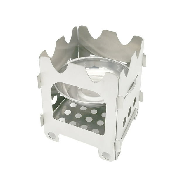 Poêle de Camping Extérieur Portable Pliant en Acier Inoxydable Poêle à Bois Poêle