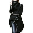 thumbnail image 1 of Pompotops Fashion Woman Long Sleeve T-Shirt Autumn Open Front Loose Outerwear Button Solid Blouse Coat Tops, 1 of 1