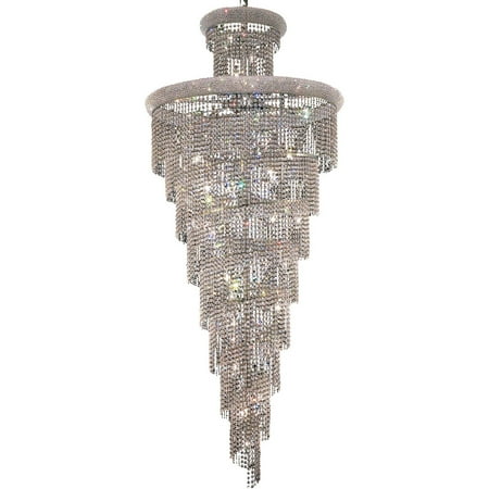 

1800 Spiral Collection Chandelier D:36in H:86in Lt:32 Chrome Finish (Royal Cut Crystals)