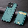 thumbnail image 2 of for iPhone 12 Mini Case Wallet with Card Holder for Women Men Compatible with Magsafe Wallet Detachable Magnetic 2 in 1 Stand Credit Card Slots PU Leather Shockproof Phone case-Off, Green, 2 of 10