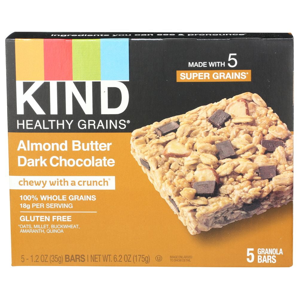 Kind Healthy Grains Almond Butter Dark Chocolate Granola Bar, 6.2 Ounce