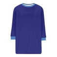 thumbnail image 7 of Ashirexll Womens Summer Tops, Tops for Women Trendy, Fashion Solid Color 3/4 Sleeve Blouse Round Neck Casual Top, 7 of 7