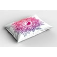 thumbnail image 2 of Ambesonne Mandala Pillow Sham 2 Pack, Floral Yin Yang Sign, 36"x20", Violet Magenta Pink, 2 of 3