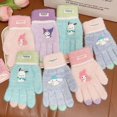 thumbnail image 4 of Guantes de invierno para niños con dibujos animados Kulomi Plus, juego de dedos de terciopelo cálidos y gruesos para bebés, juego de cinco dedos Sanrio para niños y niñas, 4 of 5
