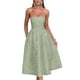 thumbnail image 1 of Vestidos de verano sin tirantes para el regreso a casa con bolsillos, corsé, línea A, midi, para fiesta de cóctel, vestidos de color verde empolvado, 1 of 6