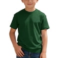 thumbnail image 1 of T-Shirts à Manches Courtes en Tricot pour Garçons, Col Rond Uni, Hauts d'Été Décontractés, 3-14 Ans, 1 of 5