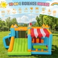 thumbnail image 4 of Veeboto Bounce House with 450W Blower, Featuring a Bounce Area, Tall Slide, Soccer Goal, Basketball Hoop, Snack Bar, Punching Ball, and Obstacle. Indoor/Outdoor Bounce castle for Kids Aged 3-12, 4 of 11