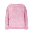 thumbnail image 6 of Htigea Womens Warm Sherpa Pullover Button Collar Fleece Sweatshirt Winter Long Sleeve Tops Coat with Pockets Pink L, 6 of 8
