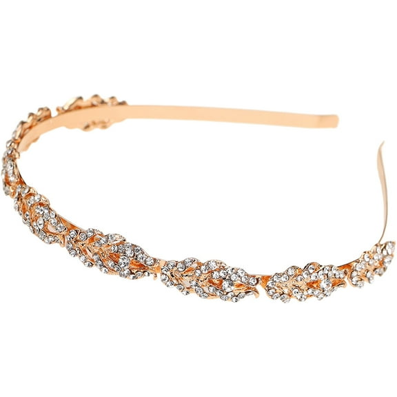 PBPBOX shiny rhinestone headband Headband Golden Metal 1Set