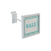 Rectangular White Faceout Sign Holder for Slatwall - Holds 7"W x 5 ½"H Signs - Set of 2