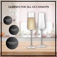 thumbnail image 4 of Artland Soho Optic 8.5 oz Champagne Flute, Set of 4 - Modern Stemmed Glasses - Ideal for Weddings, Parties, Mimosas, Prosecco, Sparkling Wine, Excellent Gift Idea, Dishwasher Safe (Clear), 4 of 7