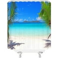 thumbnail image 4 of Ocean Beach Shower Curtain Blue Sky Tropical Sea Waves White Cloud Seaside Landscape Hawaii Summer Nature Scenery Bath Curtain with Plastic hooks, 4 of 6