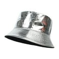 thumbnail image 2 of Kelon Unisex Bright Leather Fisherman Hat, Foldable Basin Cap, Multicolor Casual Sun Hat, Lightweight Outdoor Travel Headwear for Daily Use, One Size Bucket Hats, 2 of 4