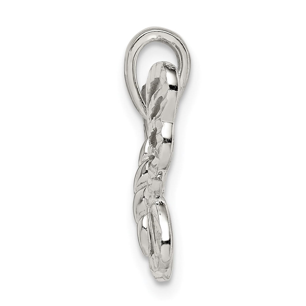 Auriga Fine Jewelry 925 Sterling Silver Diamond-cut Butterfly Pendant for Women (L- 16mm, W- 23.1mm)