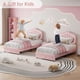 thumbnail image 4 of Tamaño individual forrado marco de cama: almacenamiento cajón & smart LED cabecero - para niños' cama de plataforma con de madera slat support, no box spring, fácil montaje, all rosa, 4 of 7