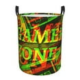 thumbnail image 1 of ZNDUO Laundry Basket, Round Laundry Storage Basket, Waterproof Laundry Hamper with Handles, Small Size - Psychedelic Game Zone Pattern, 1 of 8