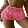 thumbnail image 1 of EIMELI Short de Bain Transparent pour Femmes Bas de Bikini en Maille Short de Plage Transparent, 1 of 6