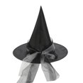 thumbnail image 2 of Xuety Witch Hat Halloween Decoration Witch Party Lace Hat Festival Party Cornered Wide Hat, 2 of 4