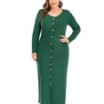 thumbnail image 5 of Women's Casual Slim Fit V Neck Snap Button Dress, 5 of 6