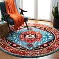 thumbnail image 3 of SAFAVIEH Vintage Hamadan Kimmee Oriental Area Rug, Red/Blue, 6'7" x 6'7" Round, 3 of 9