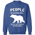thumbnail image 2 of OXI Crewneck Sweatshirt - The Bear World, Basic Casual Sweatshirts for Men's and Women Fleece Sweatshirt Long Sleeve - Indigo Blue Small, 2 of 2