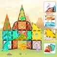 thumbnail image 4 of QIAHO Magnetic Tiles for Kids Dinosaur Toys Building Blocks Dino World Magnetiles Toddler Toys STEM Learning Toy for Boys Girls, 4 of 7