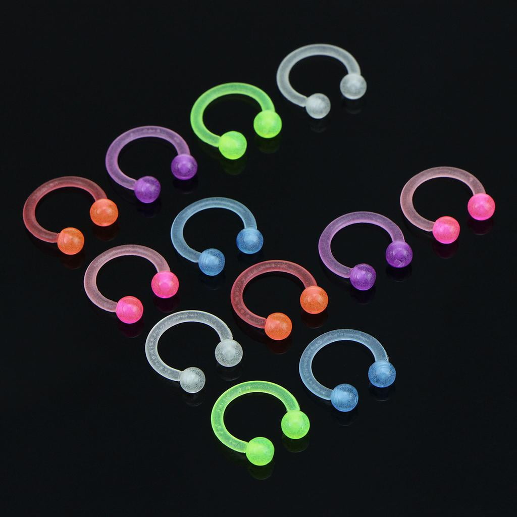 20 Pcs Boule Acrylique Nez Septum Oreilles Sourcils Bijoux 14G