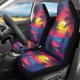 thumbnail image 2 of XYZCANDO Car Seat Covers Retro Synthwave Tropical Sunset 2pc Car Front Seat Cover Set Thick Van SUV Truck Waterproof Easy to Install Car Front Seat Covers, 2 of 10