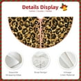 thumbnail image 3 of Rateoe Gold Glitter Leopard Pattern Christmas Tree Skirt with Ties , Christmas Tree Decorations, Farmhouse Christmas Decor Xmas Holiday Decorations-30", 3 of 6