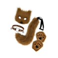 thumbnail image 2 of BELOVING Ensemble Collier et Queue d'Animal Visage d'Halloween pour Bal Boîte de Nuit Jeu de Rôle Brun, 2 of 9