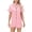 Pink, variant on Ashirexll Pajamas for Women Set, Two Piece Sets for Women, Double Leaf Edge Imitation Silk Short Sleeve Top and Pant Home Set