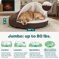 thumbnail image 3 of FurHaven Pet Products Orthopedic Faux Sheepskin Snuggery Burrow Pet Bed for Dogs & Cats, Espresso, 44", 3 of 9